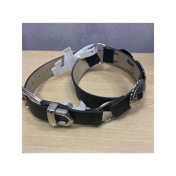 Steve Madden Fashion Belt Black/Nickel Size Large 43 Inch Long $42 Value main image 4
